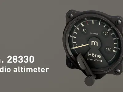 WWII German aircraft instruments Low-poly 3D model