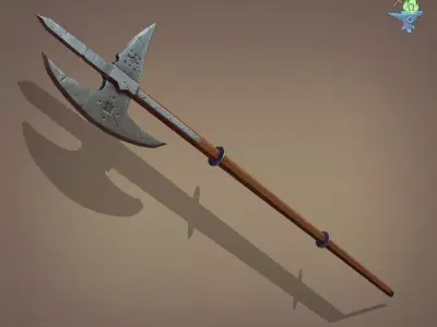 Poleaxe Halberd Low-poly 3D model