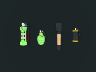 Low poly weapons pack Low-poly 3D model