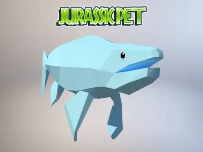 Mosasaurus Hoffmanni Low-poly 3D model