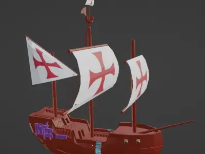 Santa Maria Carrack Low-poly 3D model