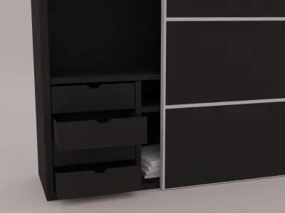Modern Closet Black Matte Free low-poly 3D model