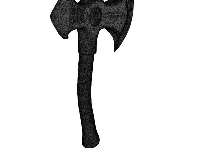 Orange Magma Pickaxe with Obsidian Handle 3D model