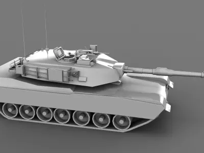 Tank M1A1 Base Mesh Free Free low-poly 3D model