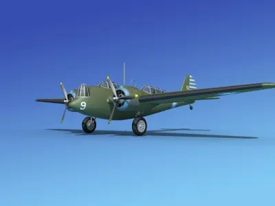Martin B-10 China 3D model