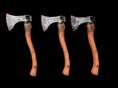 Viking Axe Pack Low-poly 3D model
