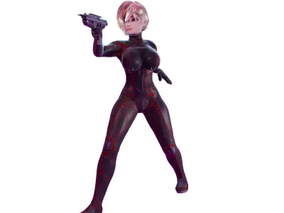 Female Futuristic Undercover Agent 3D print model