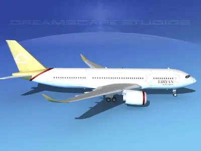 Airbus A350-800 Libyan 3D model