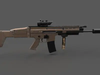 Scar L assault rifle 3D model
