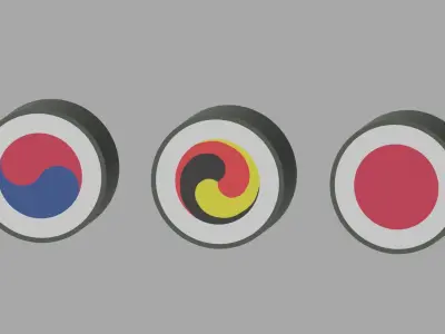 Cartoon Sushi and Gimbap 3D model