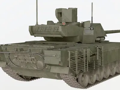 T-14 Armata Russian Tank Game Ready PBR 3D model Low-poly 3D model