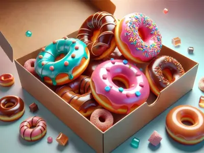 Donut Box 3D Model High Quality CGI Asset 3D model