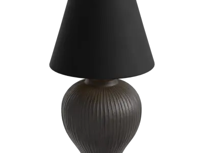  Eno Ceramic Kelantis Carved Shade Lamp Model, Black 
