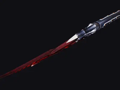 Dagger Bone Ruby Short Blade Sharpener Wedge Grinding Low-poly 3D model