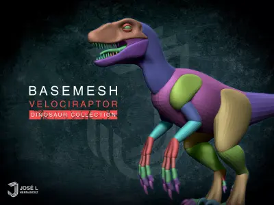 Blockout Velociraptor 3D model