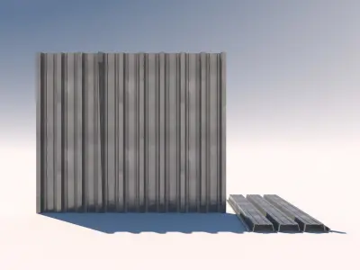 Corrugated galvanized sheets 8 Low-poly 3D model