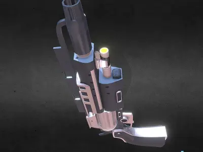 Futuristic Handgun Interceptor Low-poly 3D model