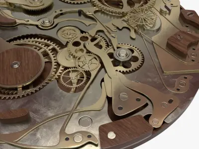 Clock Mechanism Wood 3D model