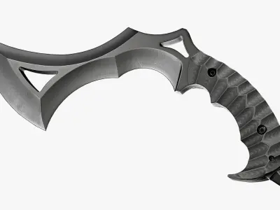Tactical kukri knife Low-poly 3D model