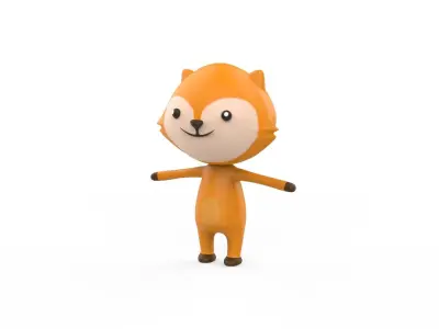Stylized Character 001 Fox   Low-poly 3D model