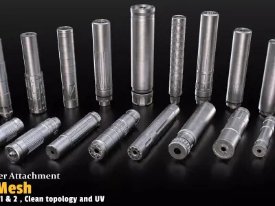 20 Silencer Attachment Base Mesh Low-poly 3D model