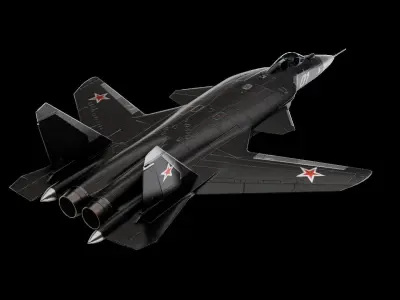 Sukhoi Su-47 Russian Strike Fighter Low-poly 3D model