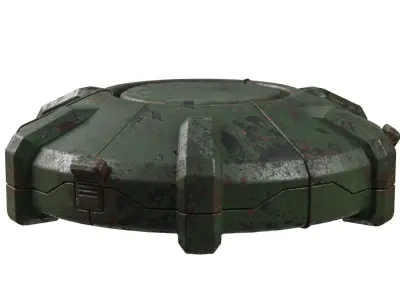 Low poly Anti Tank Mine Low-poly 3D model