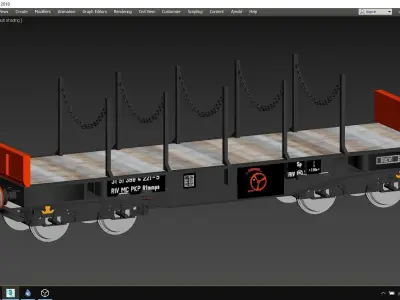 Flat wagon 3D model