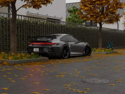 Free Automotive Autumn Scene 3D Blender File Textured Free 3D model