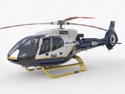 Airbus H130 Police High Detail 3ds max Vray 3D model