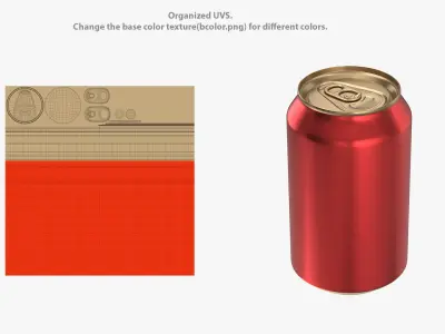 Standard Soda Can With Droplets 330ml 3D model