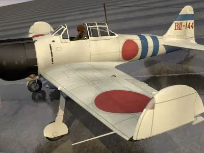Mitsubishi A6M2 Zeke 3D model