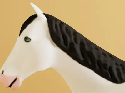 Grey Horse Low-poly 3D model