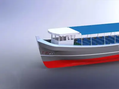 3D Trawler fishing boat Free 3D model