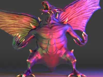 Demon Dragon Low-poly 3D model