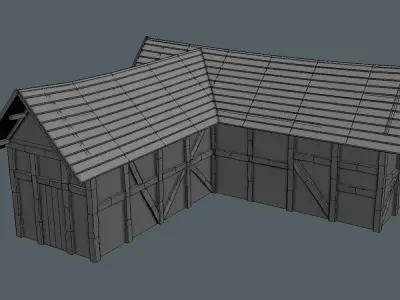 High Quality Medieval house - Building I Low-poly 3D model