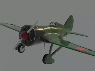 Soviet fighter aircraft Policarpov I-16 3D model