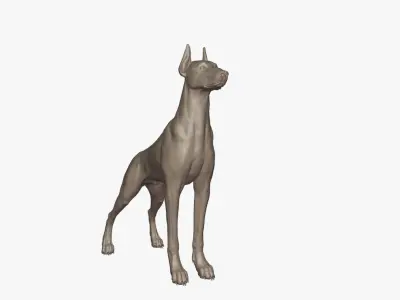 doberman sculpture 3D model
