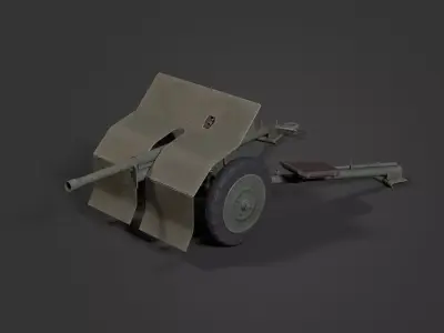 Bofors 37mm Low-poly 3D model