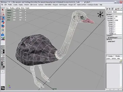 ostrich Low-poly 3D model
