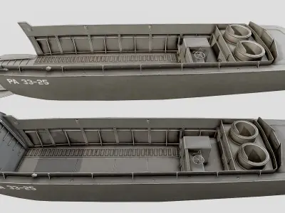 LCVP Landing Craft PBR Low-poly 3D model