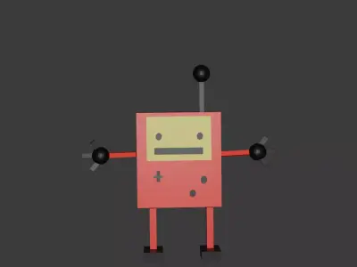 Retro Stylized Low Poly Robot   RPG PACK -4 Characters Low-poly 3D model