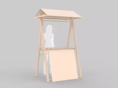 Vendor Display Stand Low-poly 3D model