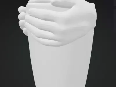 Hand Vase 3D Model Decorative Sculpture Free 3D print model