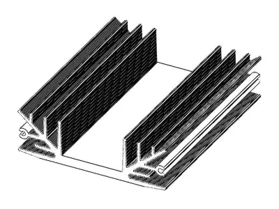 Aluminum Extruded Heat Sink MOD AL-012hs 3D model