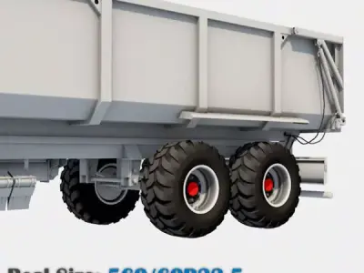 Trailer Wheel 560 60R22-5 Low-poly 3D model