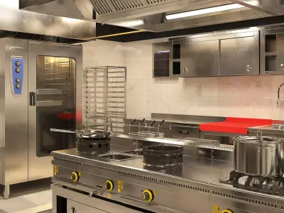 Industrial Commercial Kitchen Collection Low-poly 3D model