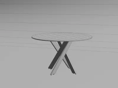Round modern Glass Table Free 3D model