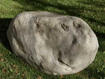  Warm Toned Smooth Large Rock Boulder Model 