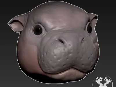 Baby pygmy hippo Free 3D print model